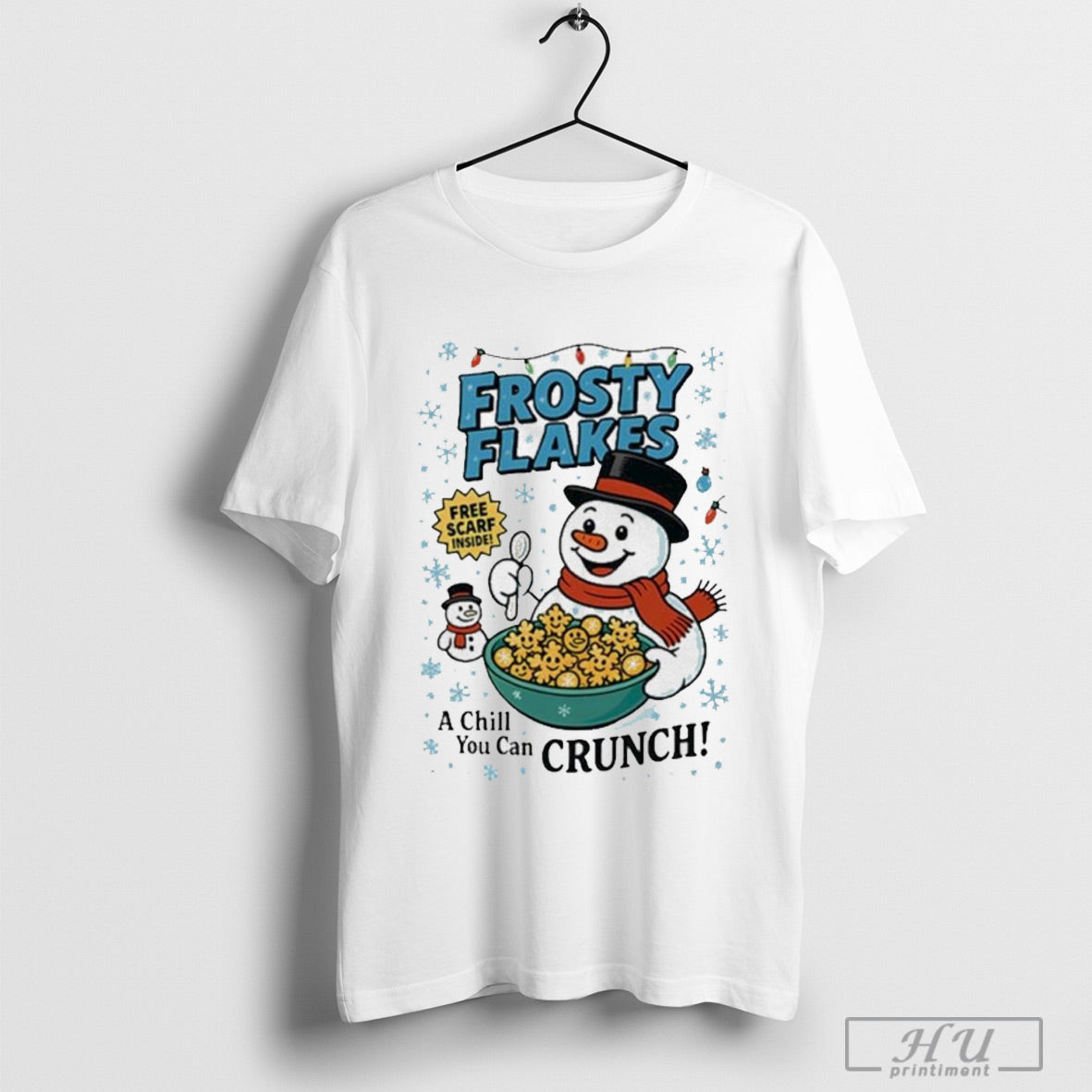 Spoofytees Frosty Flakes Snowman Christmas 2025 - Adult & Kids T-Shirts, Sweatshirts & Hoodies apparel design preview 1