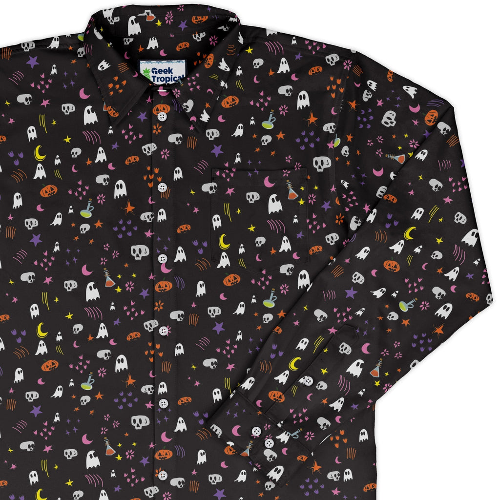 Spooky Doodles Button Up - Adult & Kids T-Shirts, Sweatshirts & Hoodies apparel design preview 1