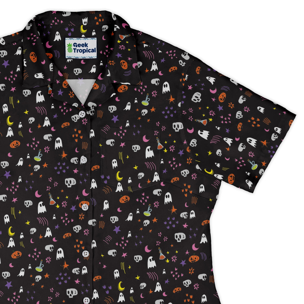 Spooky Doodles Curvy Button Up - Adult & Kids T-Shirts, Sweatshirts & Hoodies apparel design preview 1