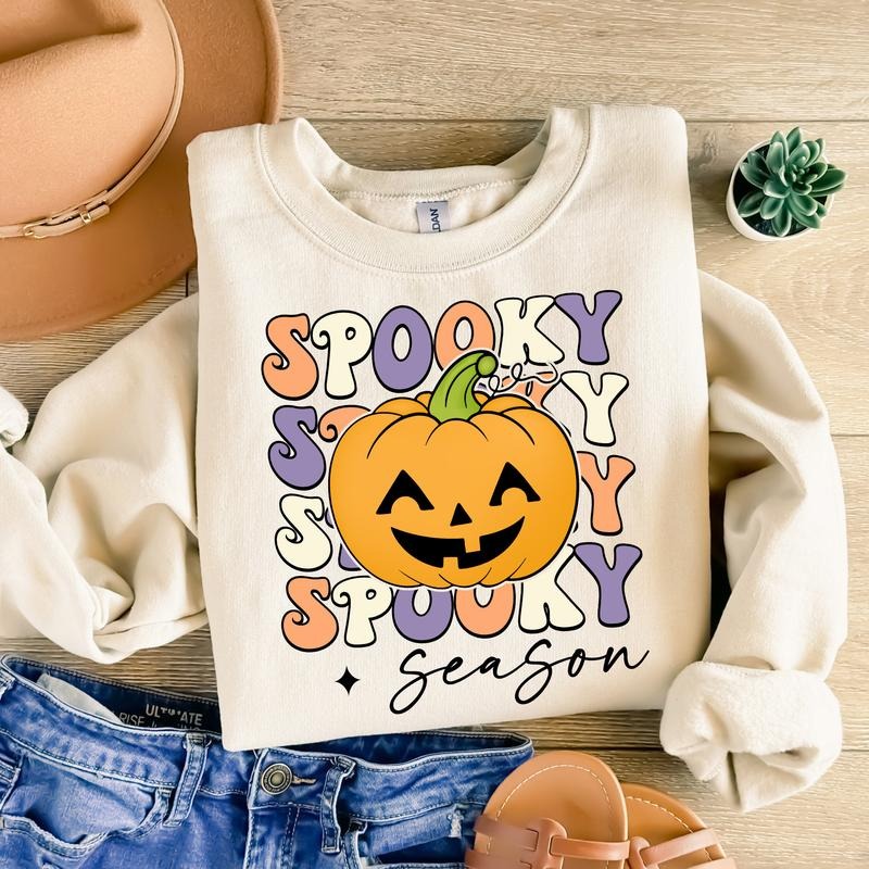 Spooky Season Halloween Mama Retro Pumpkin Fall - Adult & Kids T-Shirts, Sweatshirts & Hoodies apparel design preview 1