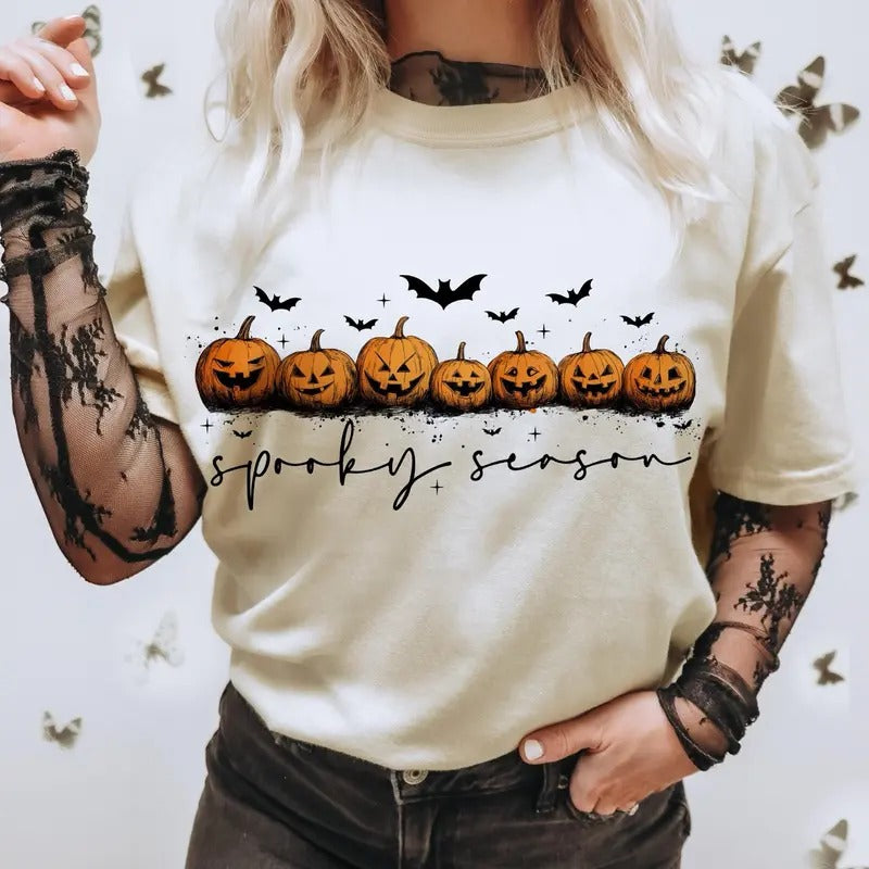 Spooky Season Fall Pumpkin Thanksgiving Autumn - Adult & Kids T-Shirts, Sweatshirts & Hoodies apparel design preview 1