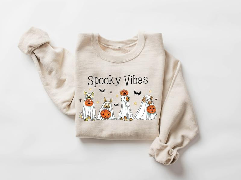Spooky Halloween Ghost Dog Season Pumpkin Cute Best - Adult & Kids T-Shirts, Sweatshirts & Hoodies apparel design preview 1