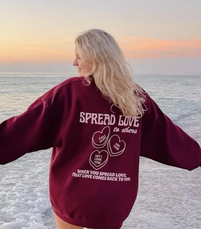 Spread Love Cotton Casual True Size Womenswear - Adult & Kids T-Shirts, Sweatshirts & Hoodies apparel design preview 1