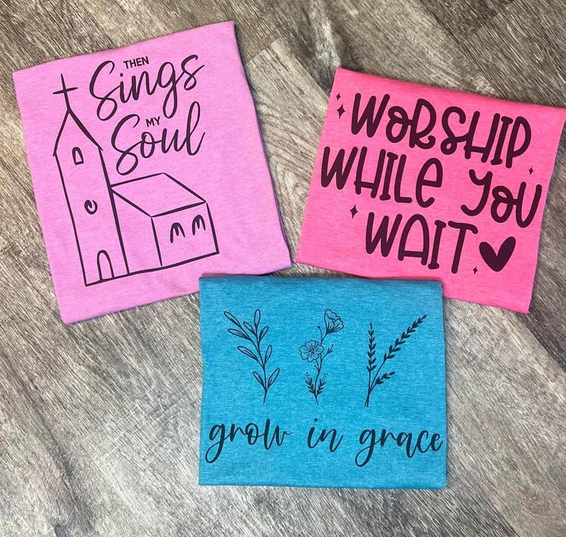 Spring Christian Bundle Jesus Grow Grace Worship - Adult & Kids T-Shirts, Sweatshirts & Hoodies apparel design preview 1