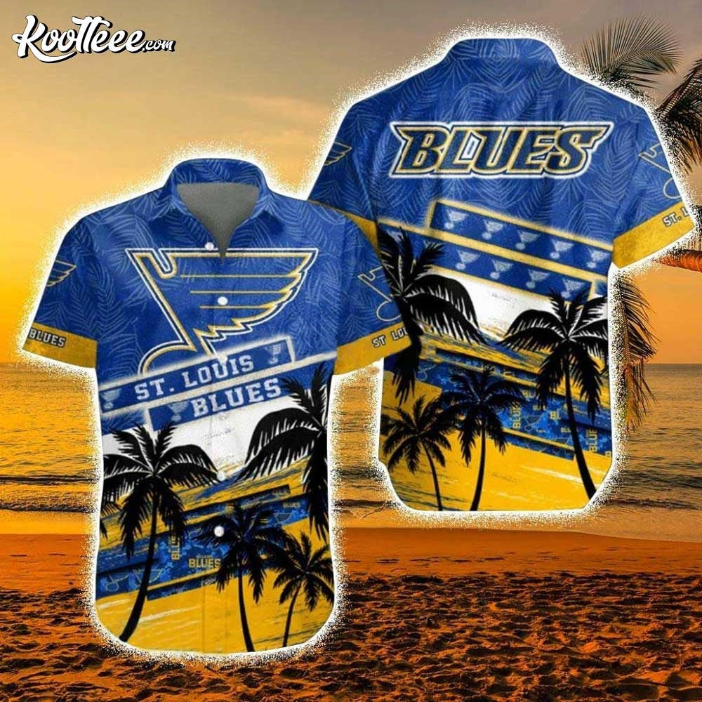St Louis Blues NHL Coconut Tree Beach Aloha Hawaiian - Adult & Kids T-Shirts, Sweatshirts & Hoodies apparel design preview 1