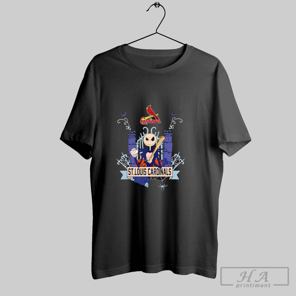 St Louis Cardinals Jack Skellington Halloween - Adult & Kids T-Shirts, Sweatshirts & Hoodies apparel design preview 1