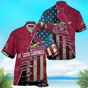 St Louis Cardinals MLB American Flag Hawaiian - Adult & Kids T-Shirts, Sweatshirts & Hoodies apparel design preview 1