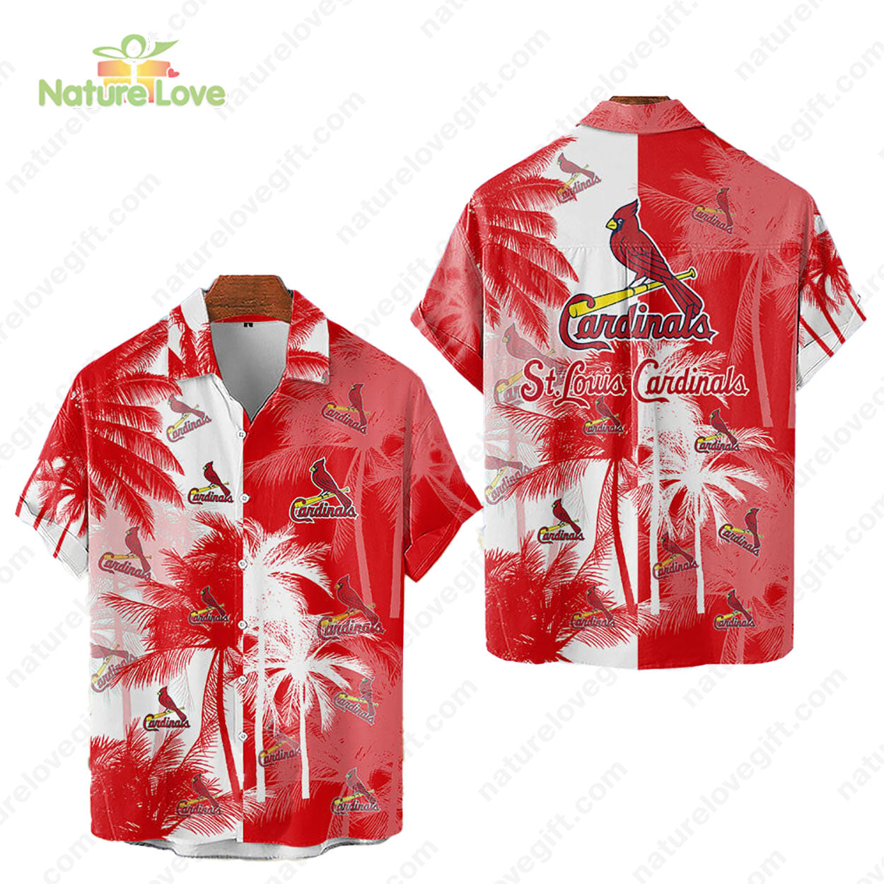 St. Louis Cardinals Tropical Palm Trees MLB Hawaiian - Adult & Kids T-Shirts, Sweatshirts & Hoodies apparel design preview 1