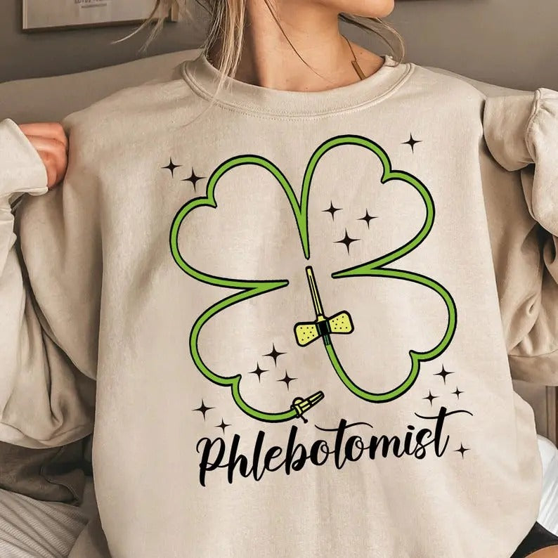 St Patrick'S Day Phlebotomist Shamrock Phlebotomy - Adult & Kids T-Shirts, Sweatshirts & Hoodies apparel design preview 1