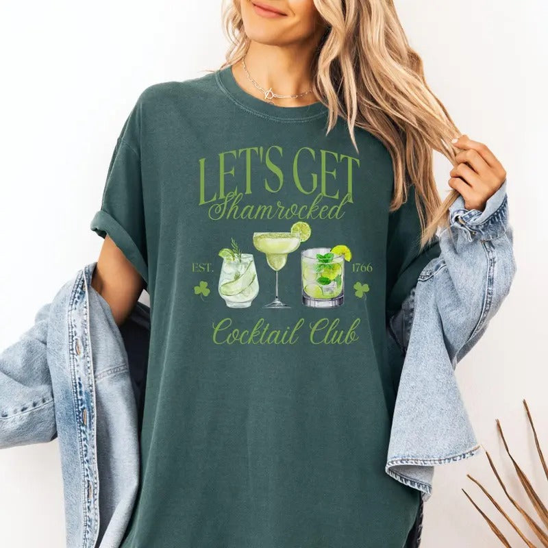 St Patricks Day Lets Get Shamrocked Pattys Pub Crawl - Adult & Kids T-Shirts, Sweatshirts & Hoodies apparel design preview 1