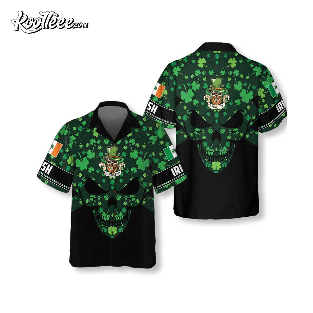 St Patrick's Day Skull Cool Hawaiian - Adult & Kids T-Shirts, Sweatshirts & Hoodies apparel design preview 1