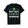 St Patricks Day Shamrock Most Likely Start Shenanigan - Adult & Kids T-Shirts, Sweatshirts & Hoodies apparel design preview 1