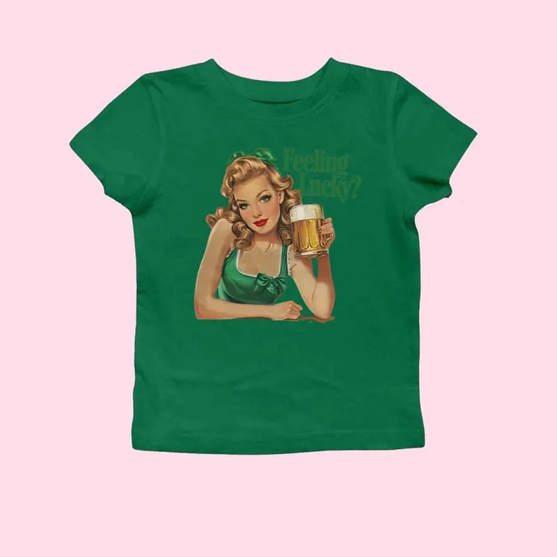 St Patty'S Day Baby Feeling Lucky Retro Paddys Y2k - Adult & Kids T-Shirts, Sweatshirts & Hoodies apparel design preview 1
