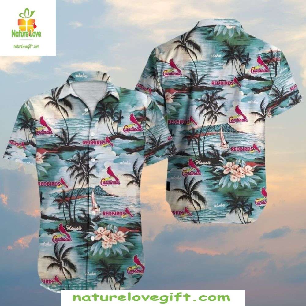 St Louis Cardinals Hawaiian Aloha Palm Sunset MLB - Adult & Kids T-Shirts, Sweatshirts & Hoodies apparel design preview 1