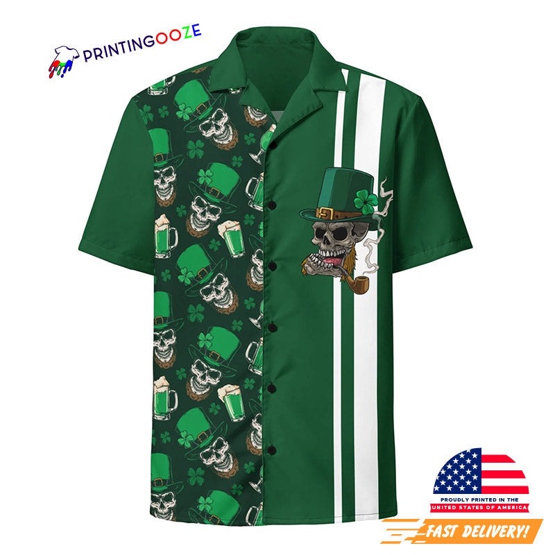 St. Patrick's Shenanigator Irish Skull Aloha Hawaiian - Adult & Kids T-Shirts, Sweatshirts & Hoodies apparel design preview 1