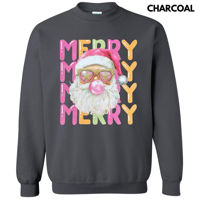 Stacked Merry Retro Santa - Adult & Kids T-Shirts, Sweatshirts & Hoodies apparel design preview 1