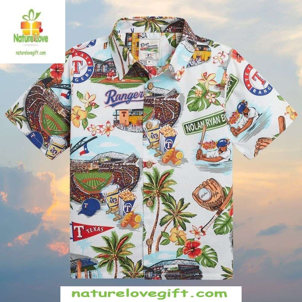 Texas Rangers Hawaiian Stadium Palm Tree MLB Baseball - Adult & Kids T-Shirts, Sweatshirts & Hoodies apparel design preview 1