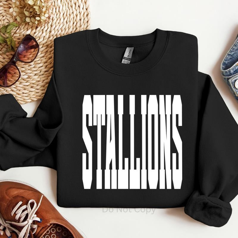 Stallions Screen Print Transfer - Adult & Kids T-Shirts, Sweatshirts & Hoodies apparel design preview 1