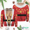 Star On Santa Boobs 3D Ugly Christmas Sweater - Holiday Gift product image 2