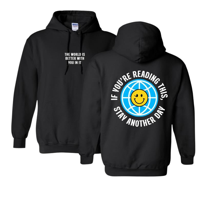 Stay Another Day If You'Re Reading This Mental Health - Adult & Kids T-Shirts, Sweatshirts & Hoodies apparel design preview 1