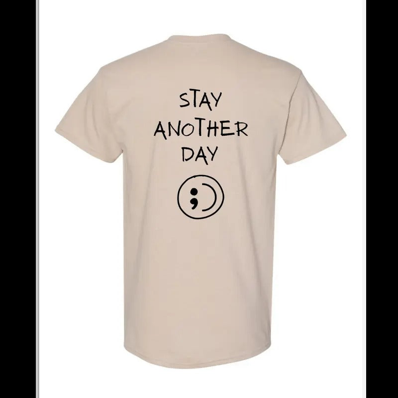 Stay Another Day Mental Health Awareness Sand Colored - Adult & Kids T-Shirts, Sweatshirts & Hoodies apparel design preview 1
