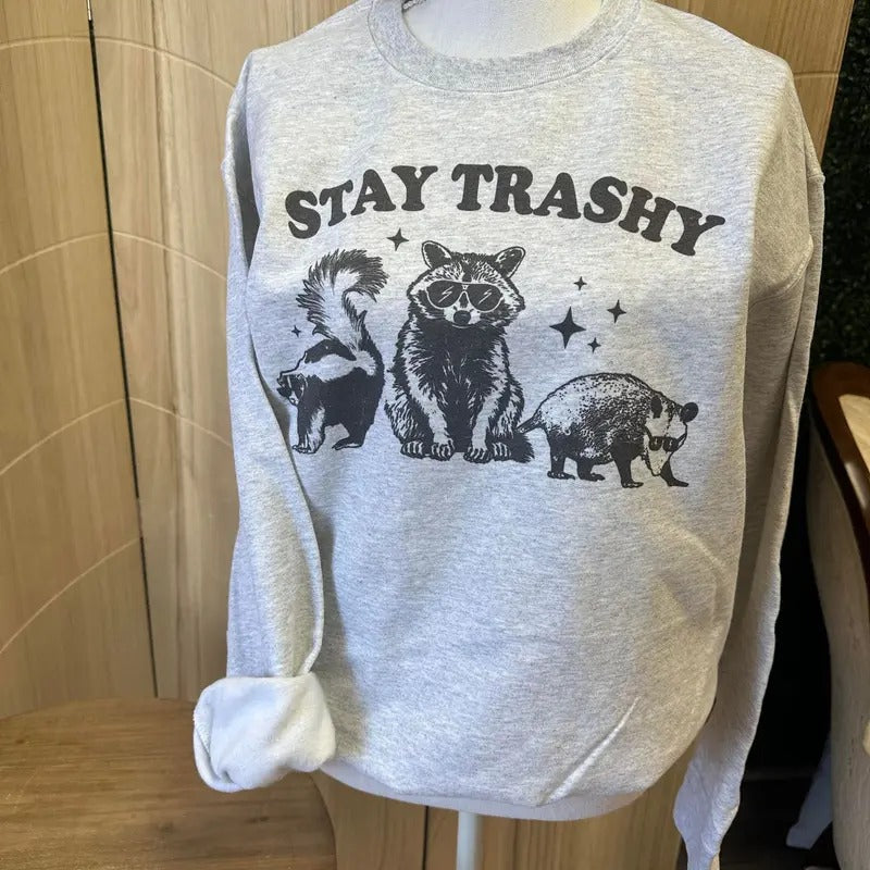 Stay Trashy Raccoon Possum - Adult & Kids T-Shirts, Sweatshirts & Hoodies apparel design preview 1