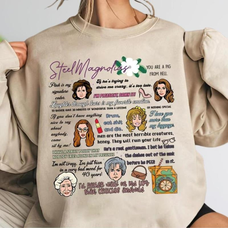 Steel Magnolias Ouiser Boudreaux 2025 Quotes 80s - Adult & Kids T-Shirts, Sweatshirts & Hoodies apparel design preview 1