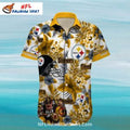 Steelers Aloha Yellow Floral And Football Graphics - Adult & Kids T-Shirts, Sweatshirts & Hoodies apparel design preview 1