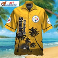 Steelers Hawaiian Gold And Black Palm Tree Sunset - Adult & Kids T-Shirts, Sweatshirts & Hoodies apparel design preview 1