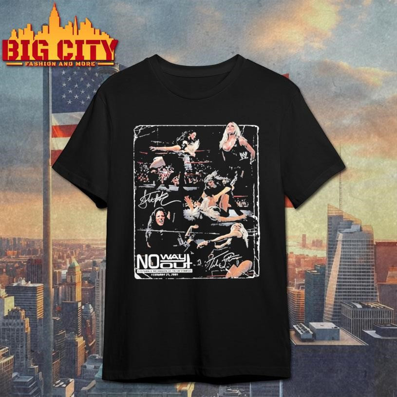 Stephanie Mcmahon Vs Trish Stratus No Way Out 25Th - Adult & Kids T-Shirts, Sweatshirts & Hoodies apparel design preview 1