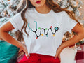 Stethoscope Nurse Lights Nursing Xmas - Adult & Kids T-Shirts, Sweatshirts & Hoodies apparel design preview 1