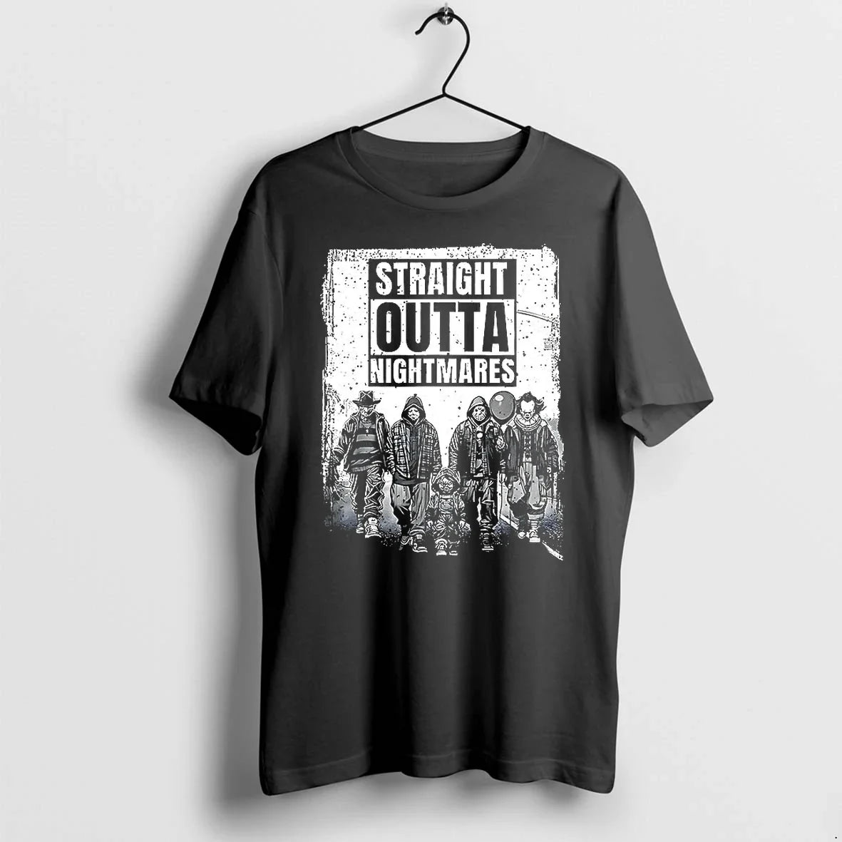 Straight Outta Nightmares Horror Halloween Scary - Adult & Kids T-Shirts, Sweatshirts & Hoodies apparel design preview 1