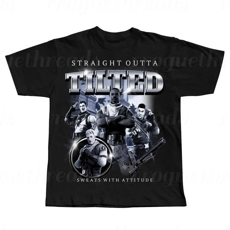 Straight Outta Tilted NWA Funny Bootleg Rap Oldschool - Adult & Kids T-Shirts, Sweatshirts & Hoodies apparel design preview 1