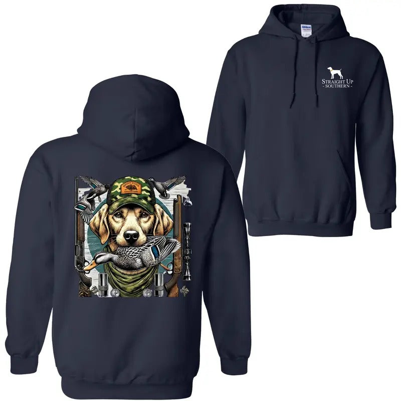 Straight Up Southern Duck Hunting Camo DRG Dog - Adult & Kids T-Shirts, Sweatshirts & Hoodies apparel design preview 1
