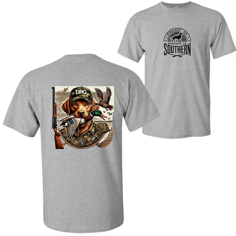 Straight Up Southern Duck Hunting DRG Dog Outdoor - Adult & Kids T-Shirts, Sweatshirts & Hoodies apparel design preview 1