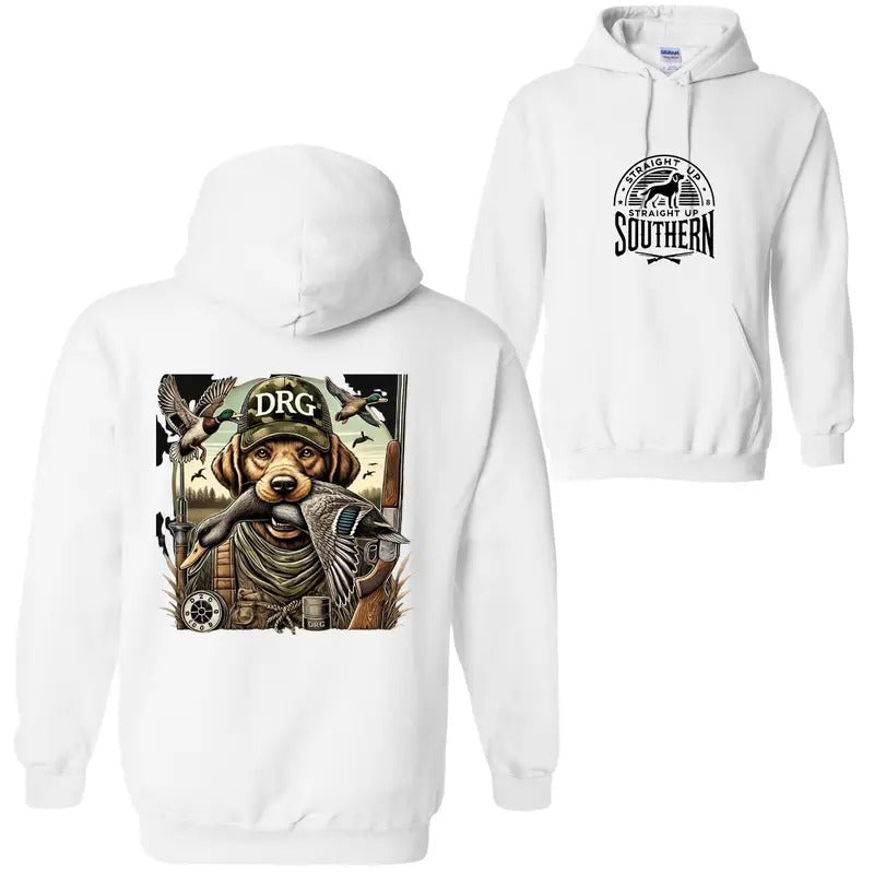Straight Up Southern Hunting Dog DRG Duck Outdoor - Adult & Kids T-Shirts, Sweatshirts & Hoodies apparel design preview 1