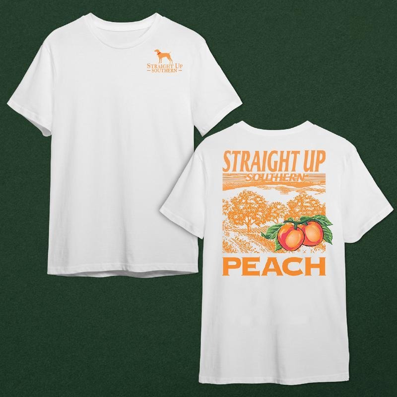 Straight Up Southern Peach Scenic - Adult & Kids T-Shirts, Sweatshirts & Hoodies apparel design preview 1