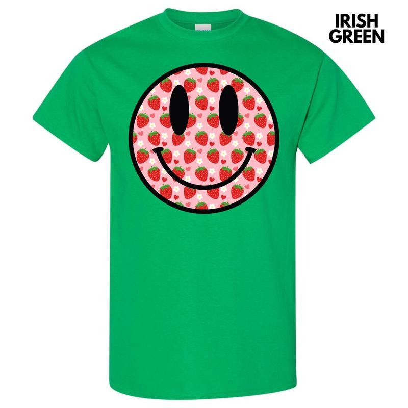 Strawberry Happy Face Gildan Short Sleeve - Adult & Kids T-Shirts, Sweatshirts & Hoodies apparel design preview 1