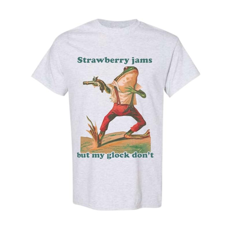 Strawberry Jams But My Glock Don' Comfort Colors - Adult & Kids T-Shirts, Sweatshirts & Hoodies apparel design preview 1