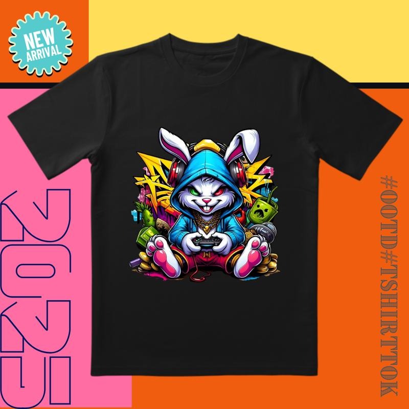 'Burst Bunny' 3D Ear Gaming Controller Hub Date Night - Adult & Kids T-Shirts, Sweatshirts & Hoodies apparel design preview 1