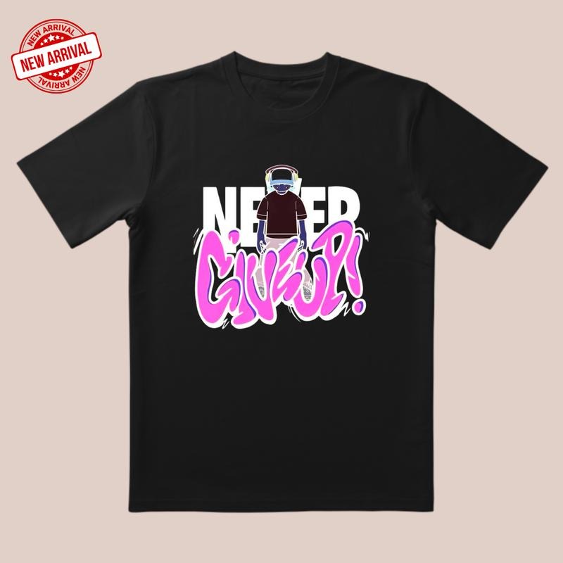 Never Give Up Black Pink Contrast All Day Date - Adult & Kids T-Shirts, Sweatshirts & Hoodies apparel design preview 1