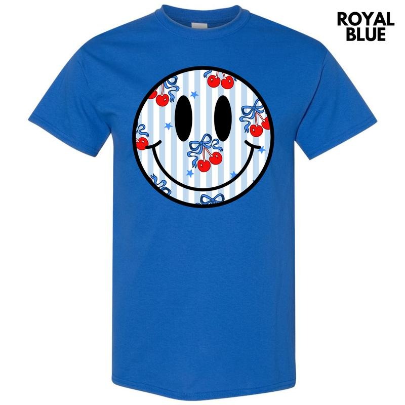 Stripe Cherry Happy Face Gildan Short Sleeve 'NLB' - Adult & Kids T-Shirts, Sweatshirts & Hoodies apparel design preview 1
