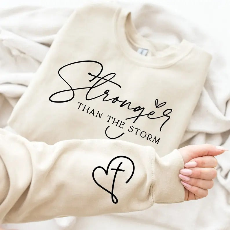 Stronger Than Storm Boho Self Care Inspirational - Adult & Kids T-Shirts, Sweatshirts & Hoodies apparel design preview 1