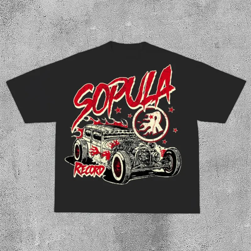 Studio Fun Flame Car Graphics Print Cotton - Adult & Kids T-Shirts, Sweatshirts & Hoodies apparel design preview 1
