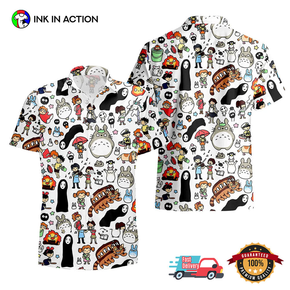 Studio Ghibli Movies Circle Hawaiian - Adult & Kids T-Shirts, Sweatshirts & Hoodies apparel design preview 1