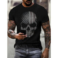 American Flag Skull Vibrant 3D Print Crew Neck Short - Adult & Kids T-Shirts, Sweatshirts & Hoodies apparel design preview 1