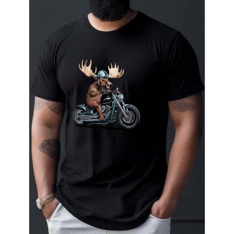 Moose Creative Print Casual Crew Neck Short Sleeve - Adult & Kids T-Shirts, Sweatshirts & Hoodies apparel design preview 1