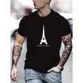 Paris Eiffel Tower Print Crew Neck Short Sleeve - Adult & Kids T-Shirts, Sweatshirts & Hoodies apparel design preview 1