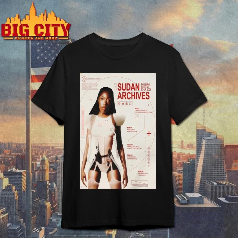 Sudan Archives The BPM AUS NZ Tour 2026 Poster - Adult & Kids T-Shirts, Sweatshirts & Hoodies apparel design preview 1