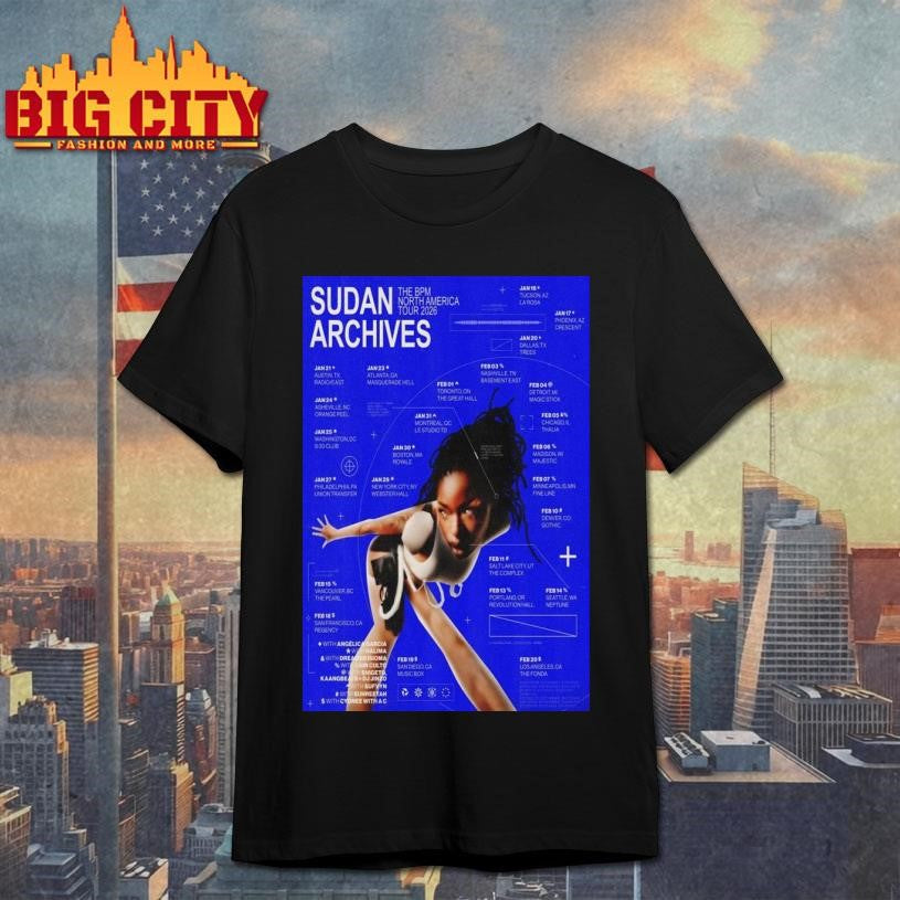Sudan Archives The BPM North America Tour 2026 Poster - Adult & Kids T-Shirts, Sweatshirts & Hoodies apparel design preview 1